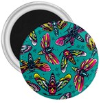 Vintage Colorful Insects Seamless Pattern 3  Magnets Front