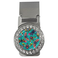 Vintage Colorful Insects Seamless Pattern Money Clips (CZ) 