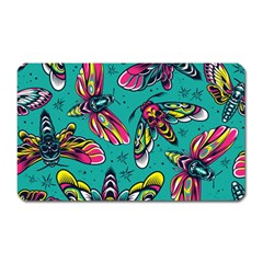 Vintage Colorful Insects Seamless Pattern Magnet (Rectangular)