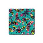 Vintage Colorful Insects Seamless Pattern Square Magnet Front