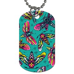 Vintage Colorful Insects Seamless Pattern Dog Tag (One Side)