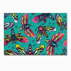 Vintage Colorful Insects Seamless Pattern Postcards 5  X 7  (pkg Of 10)