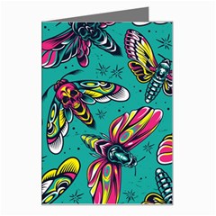 Vintage Colorful Insects Seamless Pattern Greeting Card