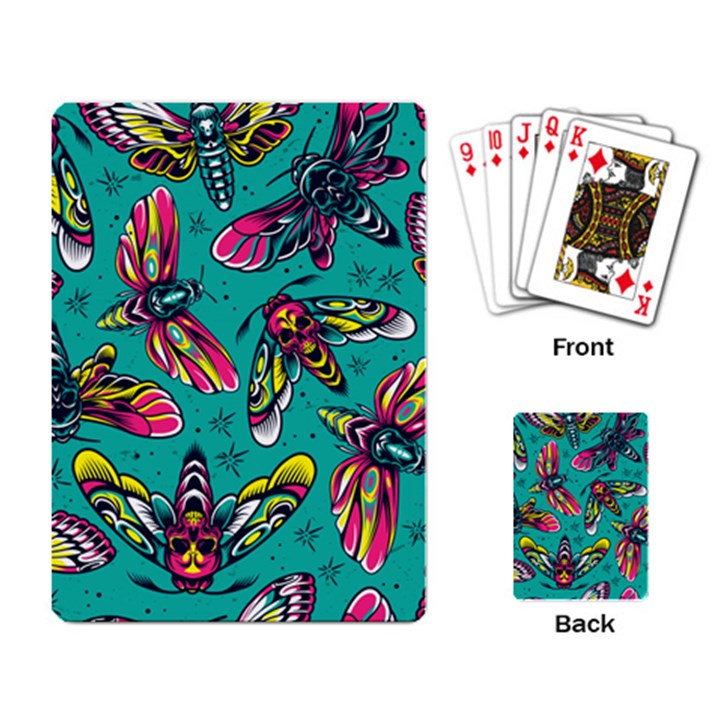 Vintage Colorful Insects Seamless Pattern Playing Cards Single Design (Rectangle)