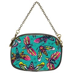 Vintage Colorful Insects Seamless Pattern Chain Purse (One Side)