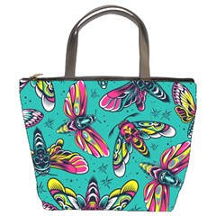 Vintage Colorful Insects Seamless Pattern Bucket Bag