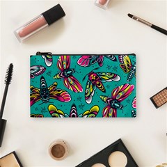 Vintage Colorful Insects Seamless Pattern Cosmetic Bag (Small)