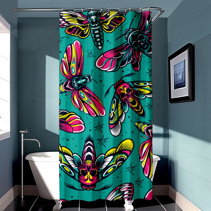 Vintage Colorful Insects Seamless Pattern Shower Curtain 36  x 72  (Stall) 