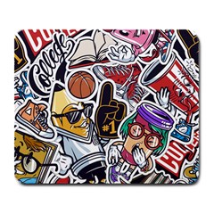 Vintage College Colorful Seamless Pattern Large Mousepad by Wegoenart