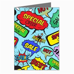 Comic Bubbles Seamless Pattern Greeting Card