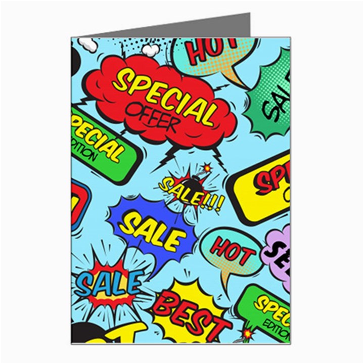 Comic Bubbles Seamless Pattern Greeting Card