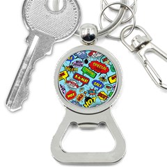 Comic Bubbles Seamless Pattern Bottle Opener Key Chain by Wegoenart