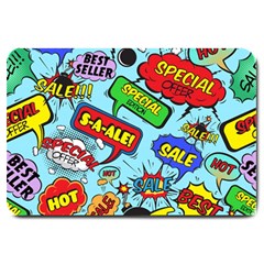 Comic Bubbles Seamless Pattern Large Doormat by Wegoenart