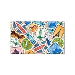 Travel Pattern Immigration Stamps Stickers With Historical Cultural Objects Travelling Visa Immigran Sticker Rectangular (10 Pack) by Wegoenart