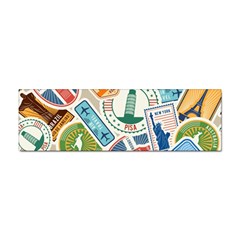 Travel Pattern Immigration Stamps Stickers With Historical Cultural Objects Travelling Visa Immigran Sticker Bumper (10 Pack) by Wegoenart