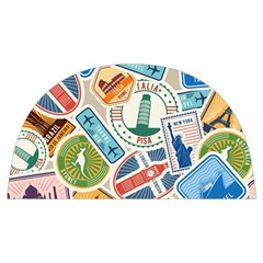 Travel Pattern Immigration Stamps Stickers With Historical Cultural Objects Travelling Visa Immigran Anti Scalding Pot Cap by Wegoenart