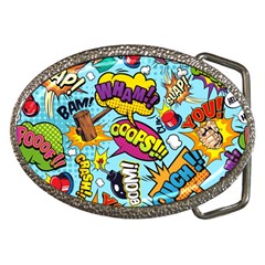 Comic Elements Colorful Seamless Pattern Belt Buckles by Wegoenart