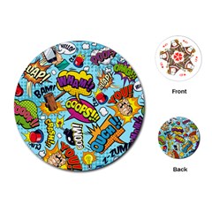 Comic Elements Colorful Seamless Pattern Playing Cards Single Design (round)