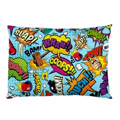 Comic Elements Colorful Seamless Pattern Pillow Case by Wegoenart