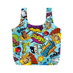 Comic Elements Colorful Seamless Pattern Full Print Recycle Bag (M) Front