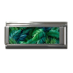 Tropical Green Leaves Background Superlink Italian Charm (9mm)