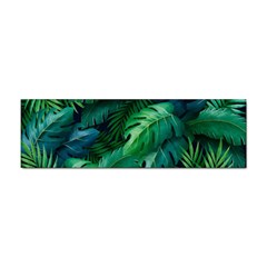 Tropical Green Leaves Background Sticker (bumper) by Wegoenart