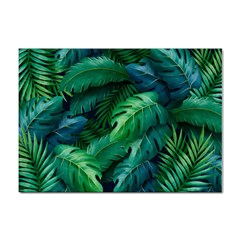 Tropical Green Leaves Background Sticker A4 (100 Pack) by Wegoenart