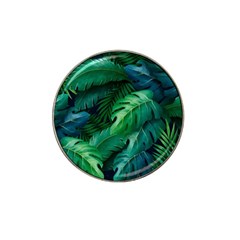 Tropical Green Leaves Background Hat Clip Ball Marker (10 Pack)