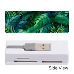 Tropical Green Leaves Background Memory Card Reader (stick) by Wegoenart