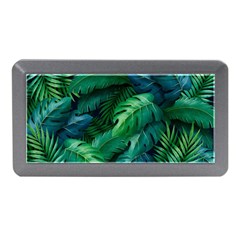 Tropical Green Leaves Background Memory Card Reader (mini) by Wegoenart