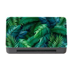 Tropical Green Leaves Background Memory Card Reader With Cf by Wegoenart