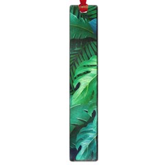 Tropical Green Leaves Background Large Book Marks by Wegoenart