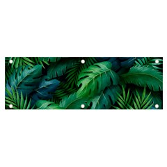 Tropical Green Leaves Background Banner And Sign 6  X 2 