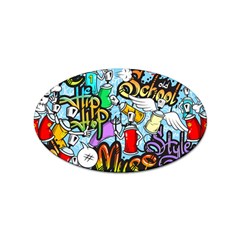 Graffiti Characters Seamless Patterns Sticker (oval)