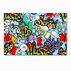 Graffiti Characters Seamless Patterns Postcard 4 x 6  (pkg Of 10)