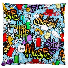 Graffiti Characters Seamless Patterns Large Cushion Case (one Side) by Wegoenart