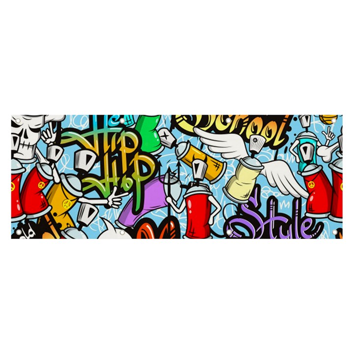 Graffiti Characters Seamless Patterns Banner and Sign 8  x 3 