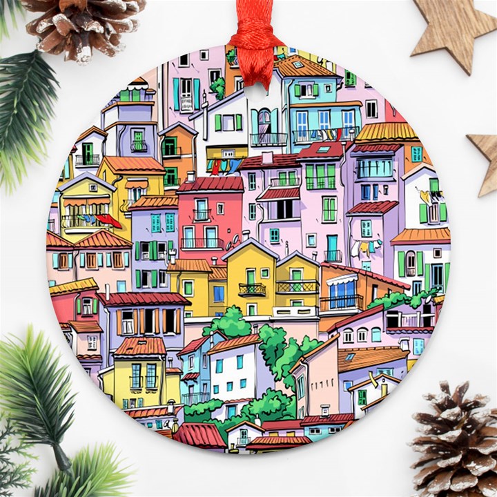 Menton Old Town France Ornament (Round)