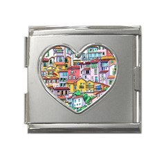 Menton Old Town France Mega Link Heart Italian Charm (18mm) by Wegoenart