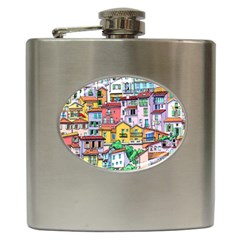 Menton Old Town France Hip Flask (6 Oz) by Wegoenart