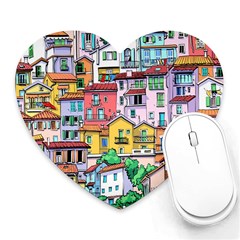 Menton Old Town France Heart Mousepad by Wegoenart