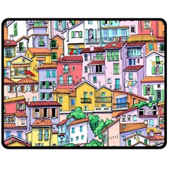 Menton Old Town France Fleece Blanket (medium)  by Wegoenart