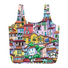 Menton Old Town France Full Print Recycle Bag (l) by Wegoenart