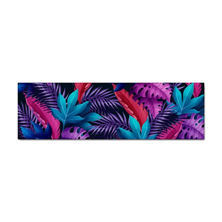 Background With Violet Blue Tropical Leaves Sticker Bumper (100 pack)