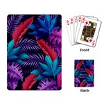 Background With Violet Blue Tropical Leaves Playing Cards Single Design (Rectangle) Back