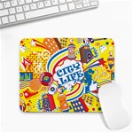 Colorful City Life Horizontal Seamless Pattern Urban City Small Mousepad Front