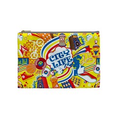 Colorful City Life Horizontal Seamless Pattern Urban City Cosmetic Bag (medium) by Wegoenart