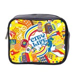 Colorful City Life Horizontal Seamless Pattern Urban City Mini Toiletries Bag (Two Sides) Front