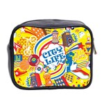 Colorful City Life Horizontal Seamless Pattern Urban City Mini Toiletries Bag (Two Sides) Back