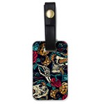 Vintage Art Tattoos Colorful Seamless Pattern Luggage Tag (one side) Front